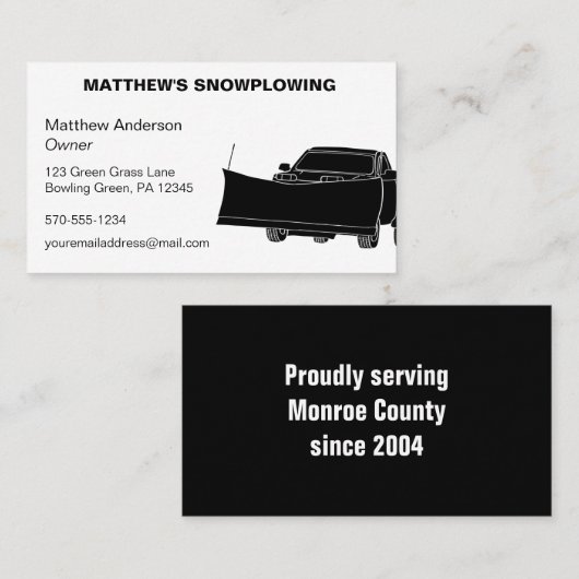 Ophaalwagen met ploegenstroom visitekaartje (Voorkant / Achterkant)