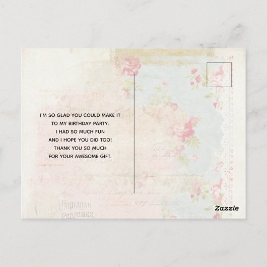  ophaalwagen Rustic Waterverf Dank u Briefkaart (Achterkant)