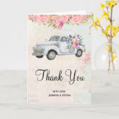  ophaalwagen Rustic Waterverf Dank u Kaart (Gele Bloem)