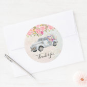 ophaalwagen Rustic Waterverf Dank u Ronde Sticker (Envelop)