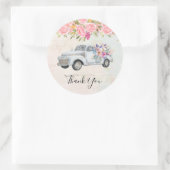 ophaalwagen Rustic Waterverf Dank u Ronde Sticker (Tas)