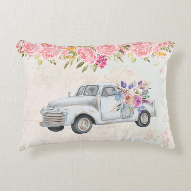  ophaalwagen Rustige Waterverf Accent Kussen (Voorkant)