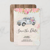  ophaalwagen Rustige Waterverf Birthday Save The Date (Voorkant / Achterkant)