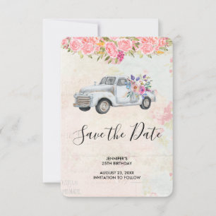  ophaalwagen Rustige Waterverf Birthday Save The Date