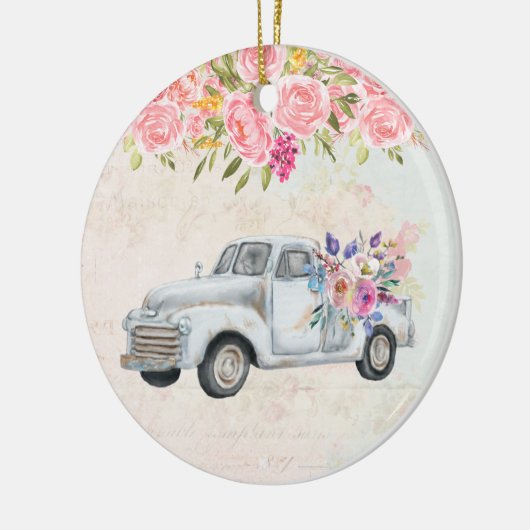 ophaalwagen Rustige Waterverf Keramisch Ornament (Links)