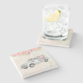  ophaalwagen Rustige Waterverf Stenen Onderzetter (Zijkant)