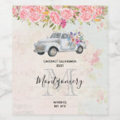  ophaalwagen Rustige Waterverf Wijn Etiket (Enkel label)