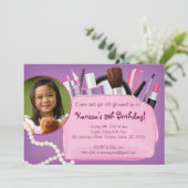 Ophalen - make-up / spa-uitnodiging kaart (Staand voorkant)