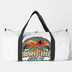 Ophangen Met Mijn Heksen Oude Halloween-ontwerp_1 Plunjezak