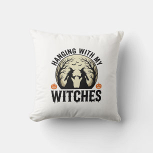 Ophangen Met Mijn Heksen Vintage Halloween-ontwerp Kussen