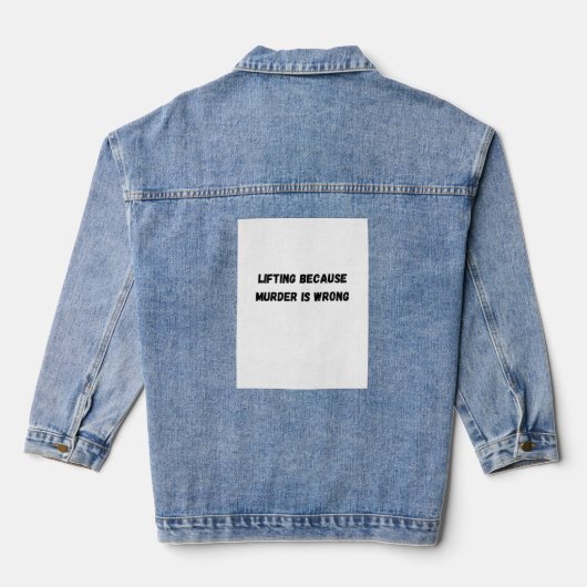Opheffen omdat moord fout is denim jacket (Achterkant)