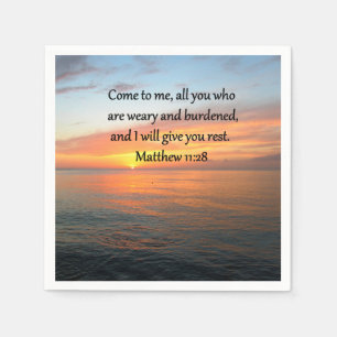 OPHEFFEND MATTHEÜS 11:28 SCHRIFT VERSE ZONSOPGANG SERVETTEN