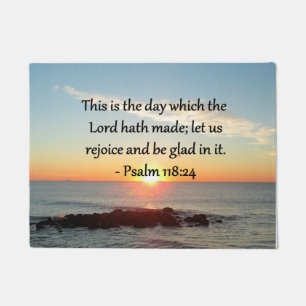 OPHEFFENDE PSALM 118:24 ZONSOPGANG FOTO ONTWERP DEURMAT