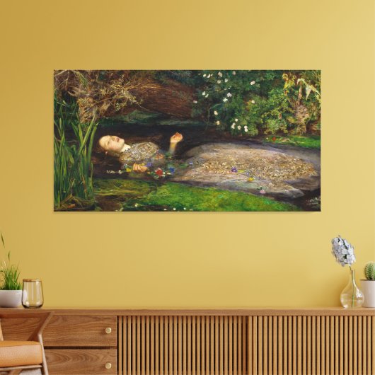 Ophelia, c. 1852 van Sir John Everett Millais Canvas Afdruk (Insitu (Woonkamer))