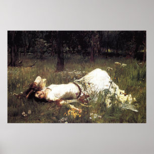 Ophelia, door John William Waterhouse, 1889 Poster