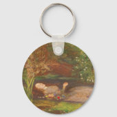 Ophelia door Millais, Victoriaans Kunst Sleutelhanger (Voorkant)