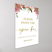 Ophelia Elegant Open Bar Echte Folie Trouwbord Folie Afdrukken (Laagn)