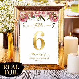 Ophelia Elegant RAL Gold Folie Trouwtafel Nummer Folie Afdrukken