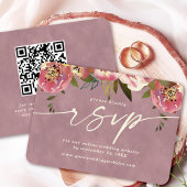 Ophelia Floral Dusty Pink Website QR Code RSVP Informatiekaartje