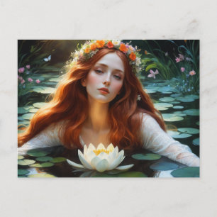 Ophelia in de waterlelies briefkaart