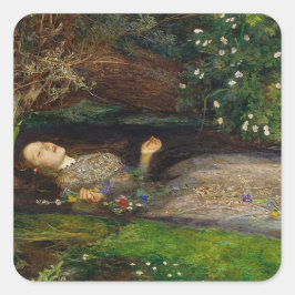 Ophelia in het water vierkante sticker