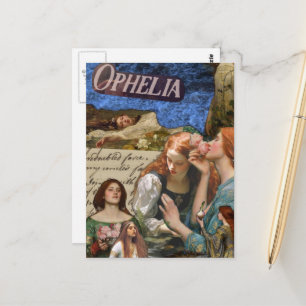 Ophelia Mixed Media Collage Briefkaart