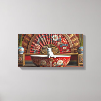 Ophelia neemt een bad canvas afdruk