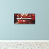 Ophelia neemt een bad canvas afdruk (Insitu (Houten vloer))