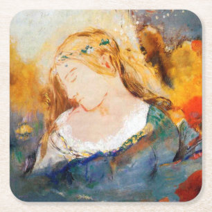 Ophelia, Redon Vierkante Kartonnen Onderzetter