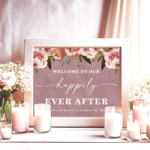 Ophelia Stof Roze Bloem Happily Ever After Bord Poster