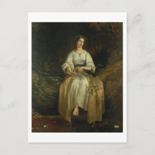 Ophelia weving her garlands, 1842 (olie op het pan briefkaart