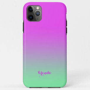 Ophete roze en groene ombre iPhone 11 pro max hoesje