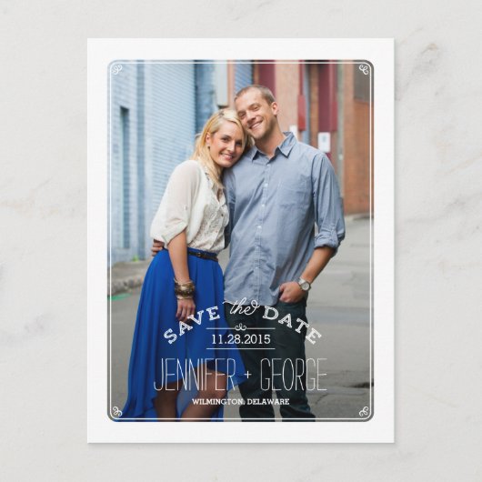 ophisticated Lijst Save the Date Briefkaart (Voorkant)