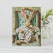 ophisticeerd konijn feestdagenkaart (Staand voorkant)