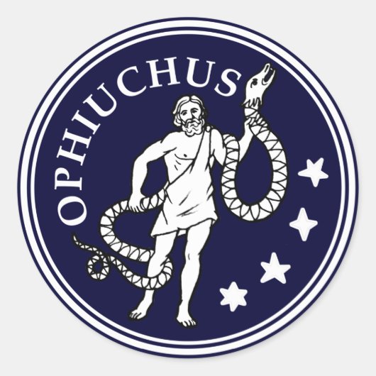 Ophiuchus Ronde Sticker (Voorkant)