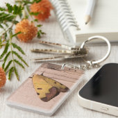 Ophiusa tirhaca, de groene draak sleutelhanger (Voorkant Rechts)