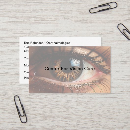 Ophtalmologie Soins de vision Cartes de rendez-vou (Devant/Arrière en situation)
