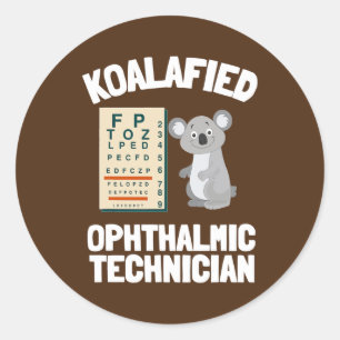Ophthalmic Technician Tech Optometry And Optician Ronde Sticker