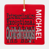 Ophthalmoloog Extraordinaire CUSTOM Keramisch Ornament (Achterkant)
