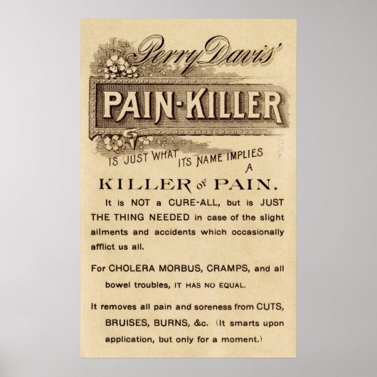 OPIATE PAIN KILLER PATENT MEDICINE POSTER (Voorkant)