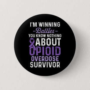Opioïde Overdosis Bewustzijn Warrior Overlevende 3 Ronde Button 5,7 Cm