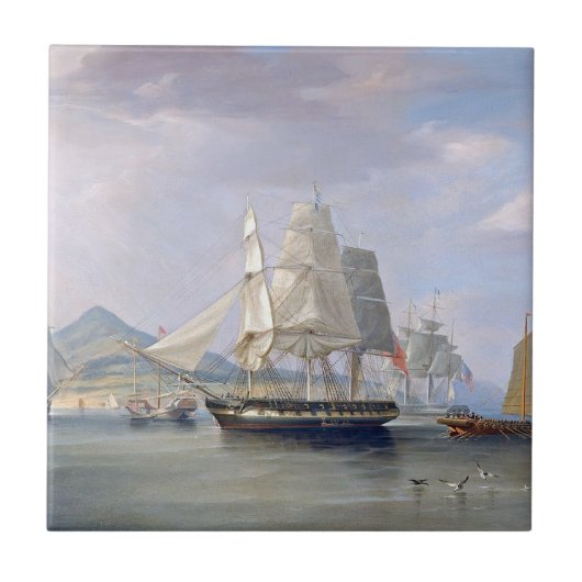 Opium Clipper Schepen 1824 Tegeltje (Voorkant)
