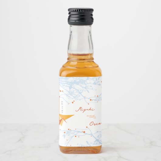 Opknoping Sinaasappel Origami Papier Kranen Aziati Likeurfles Etiket (Voorkant)