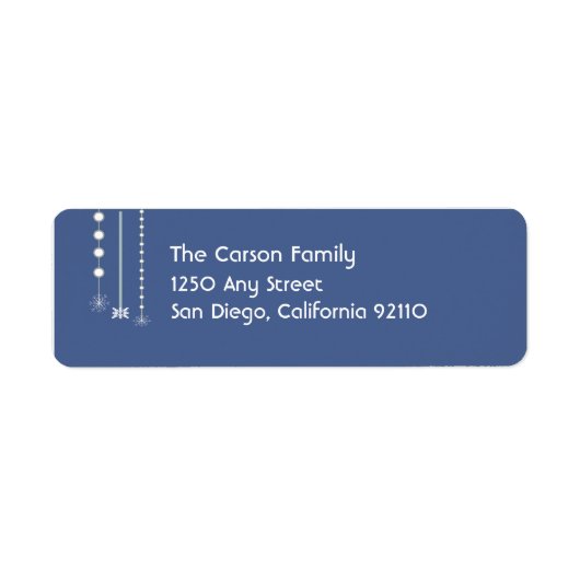 Opknoping Sneeuwvlokken Return Address Label (blau (Voorkant)