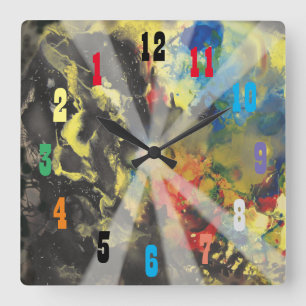 Opkomst van licht en         ColorBackward-klok Vierkante Klok