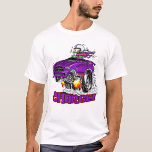 Oplaadbare Charge! Paarse Hot Rod T-shirt
