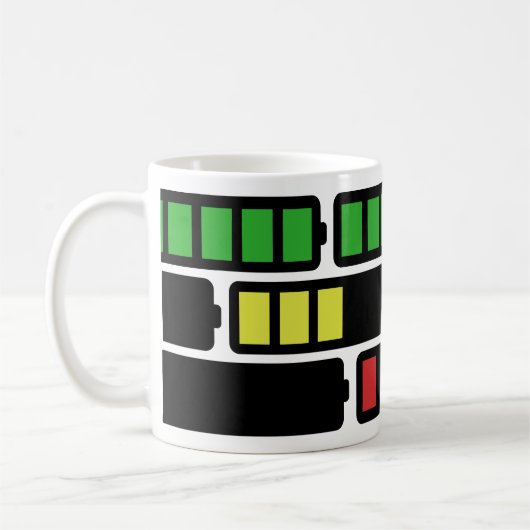 Oplaadbatterij rode groene koffie cafeïne Mok (Links)