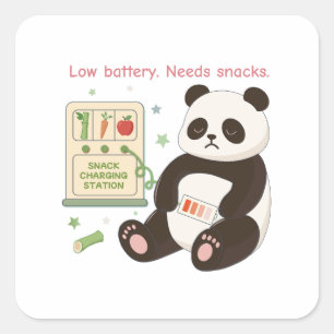 Oplaadbeurt met Bamboe Snacks Vierkante Sticker