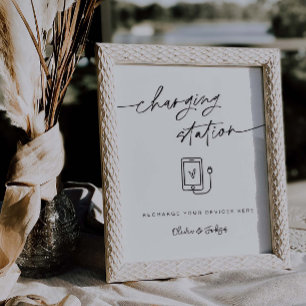 Oplaadstation Weddenschappen Ontvangen cel Telefoo Poster