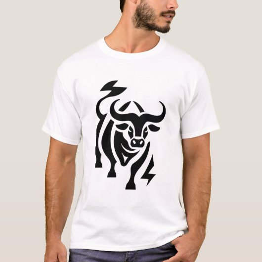 Oplaadstier - Kracht en vastberadenheid T-shirt (Voorkant)